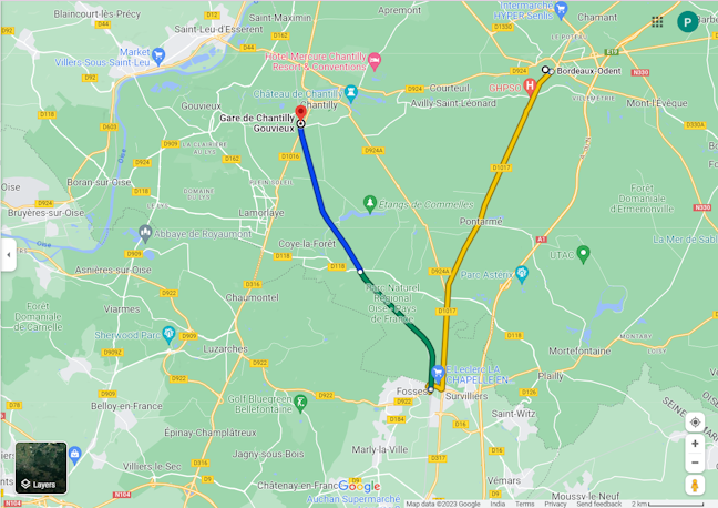 Getting to Chateau de Chantilly via Bus Map