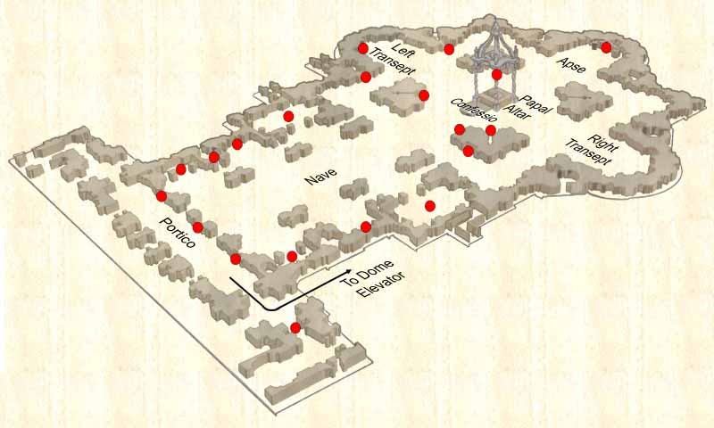 Mapa da Basílica de São Pedro