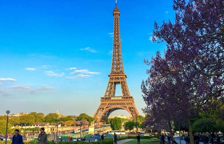 Vistas de la Torre Eiffel desde los Champs de Mars