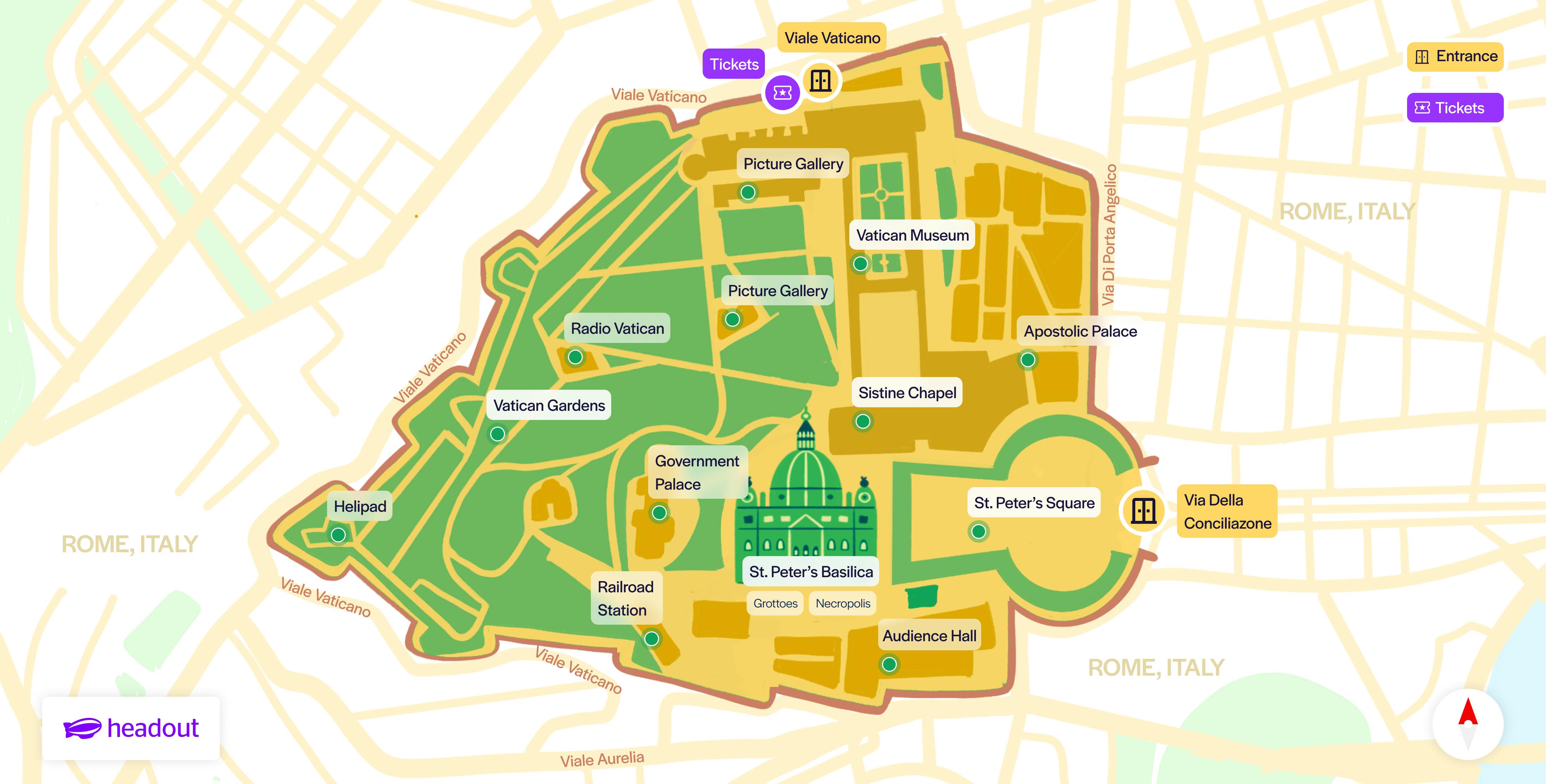 Mapa cidade do vaticano