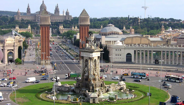 barcelona in december - placa de espanya