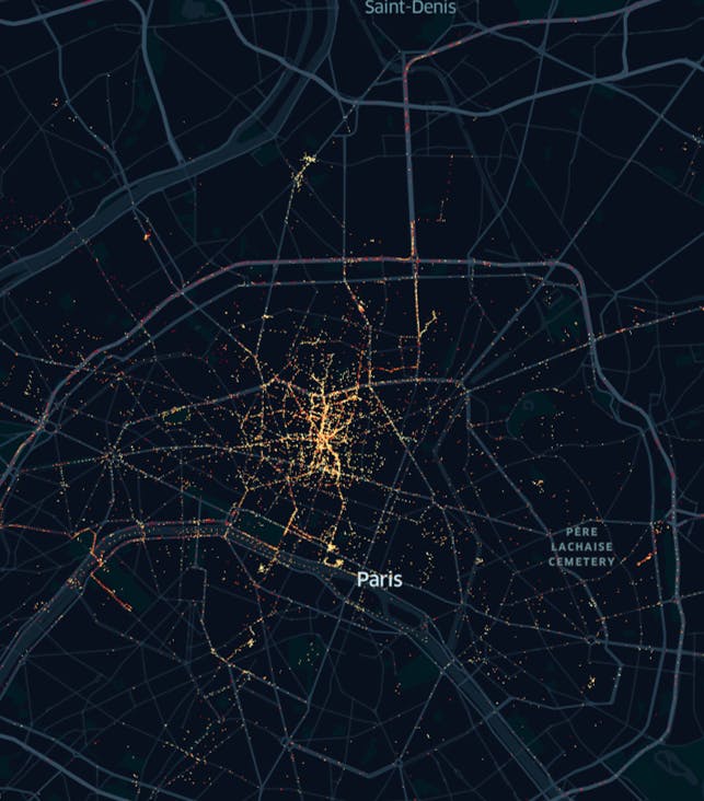 Overview de flux dans la ville de Paris