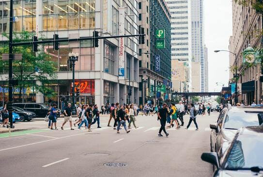 Pedestrian and flow in shopping street