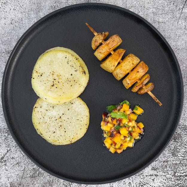 Kohlrabisteak mit Pfirsich-Salsa Rezept