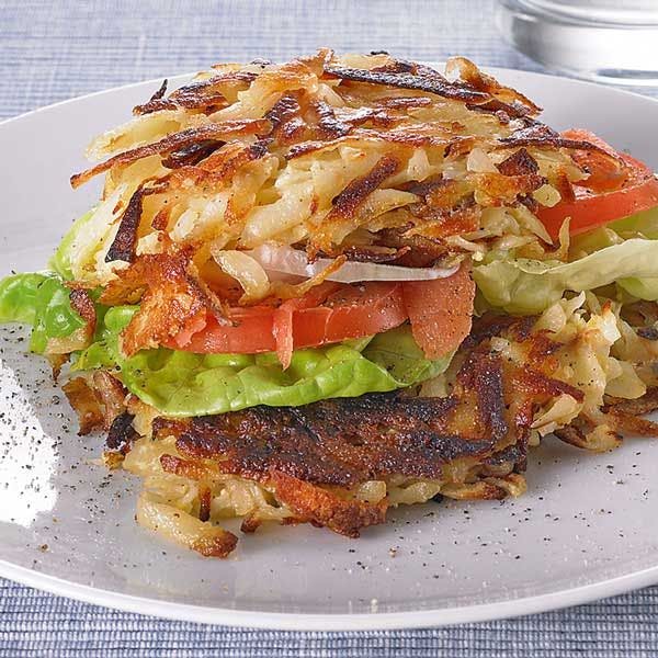 Burger pommes de terre et saumon fumé - le hamburger revisité