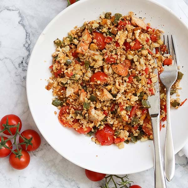 Gebratener Blumenkohl-Reis mit Gemüse - leichtes Rezept