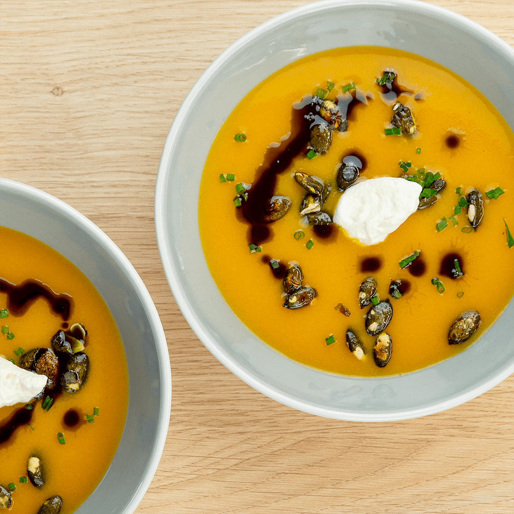 Crema di zucca con semi di zucca