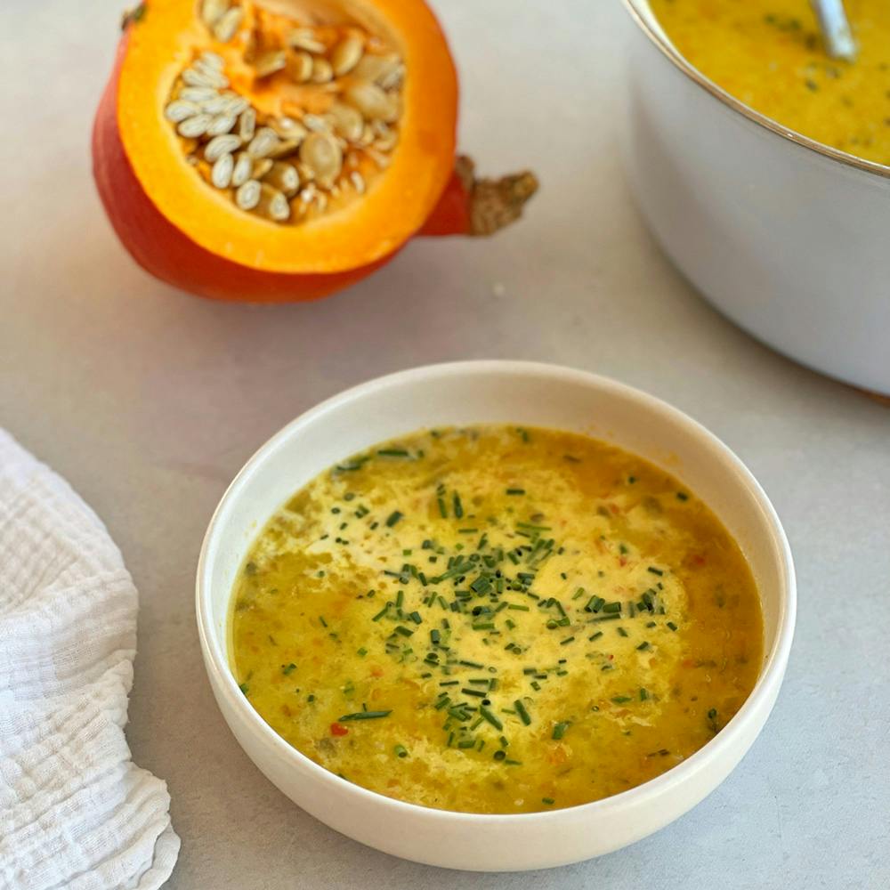 Zuppa d’orzo veloce con zucca