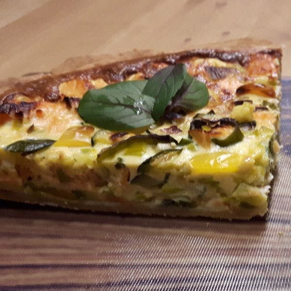 Torta salata porro e salmone - ottima sia calda che fredda