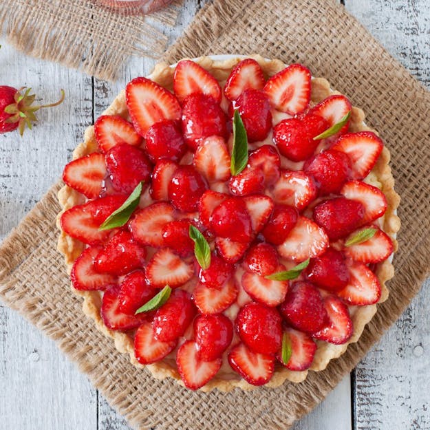 Erdbeerkuchen mit Vanille Crème