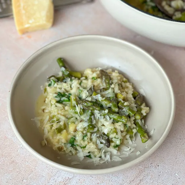 Spargelrisotto mit Bärlauch