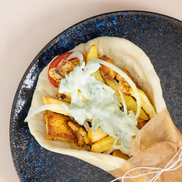 Pita Gyros vegana con tofu