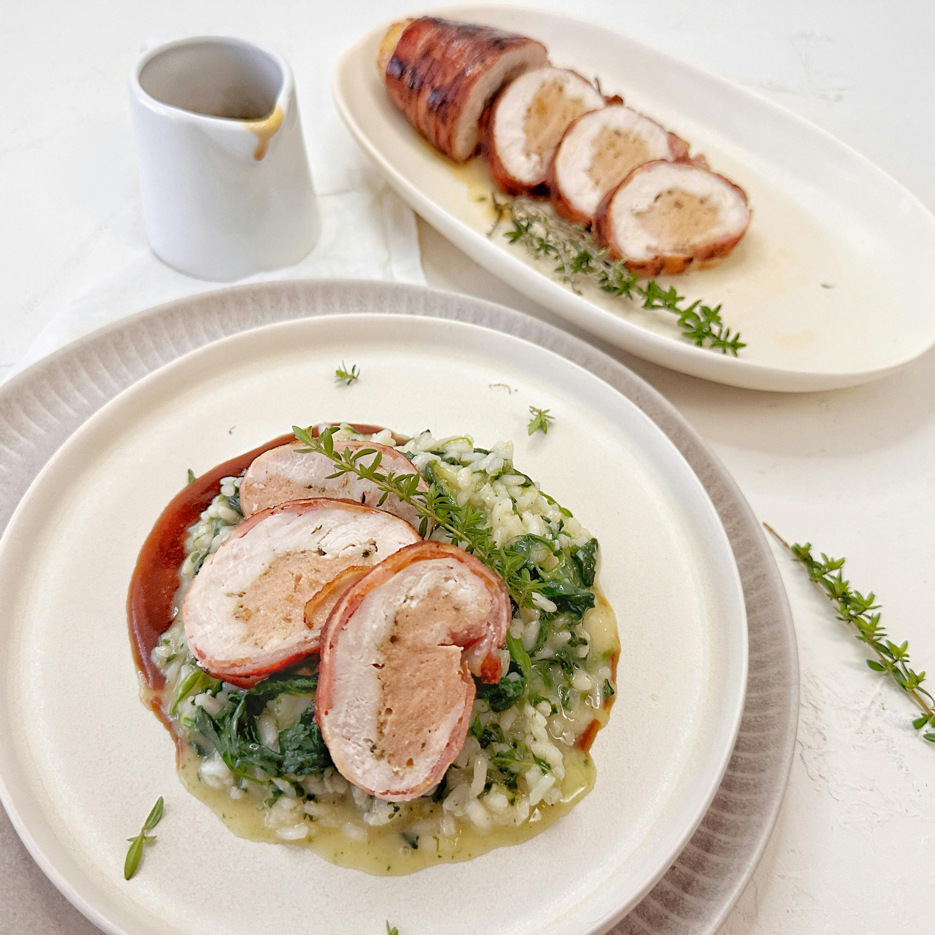 Roulés de poulet farcis aux morilles