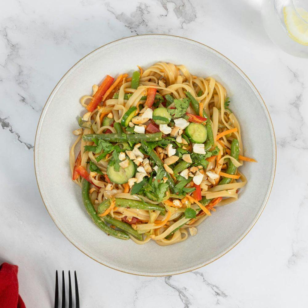 Salade de nouilles asiatiques aux haricots verts 
