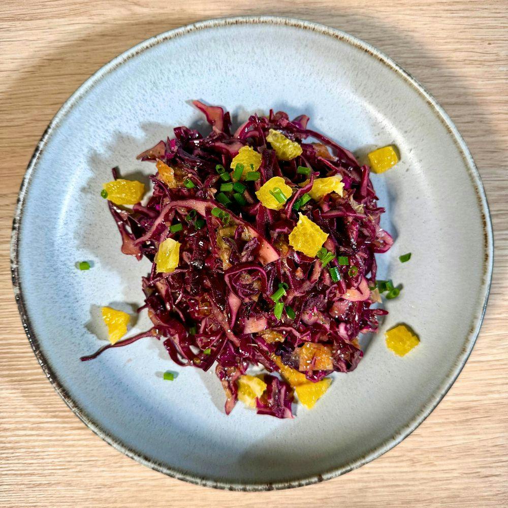 Rotkabis Salat mit Orangen