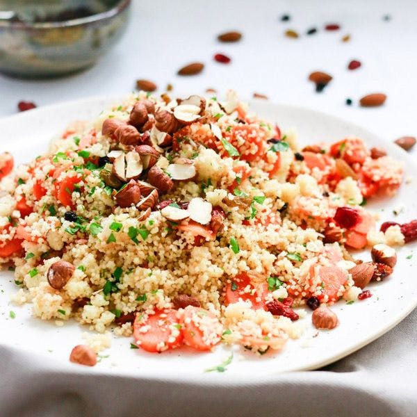 Cous cous di mandorle con carote orientali al profumo di cannella