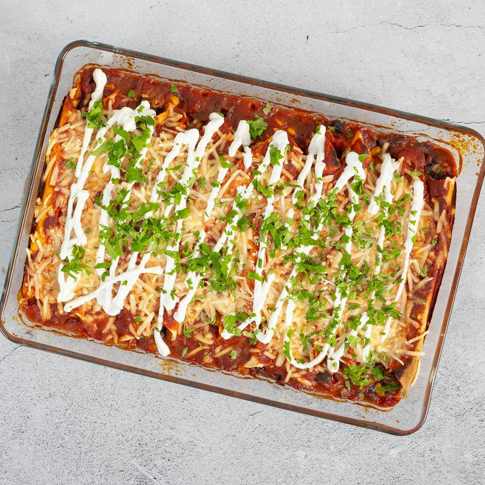 Pflanzliche Mexikanische Enchiladas