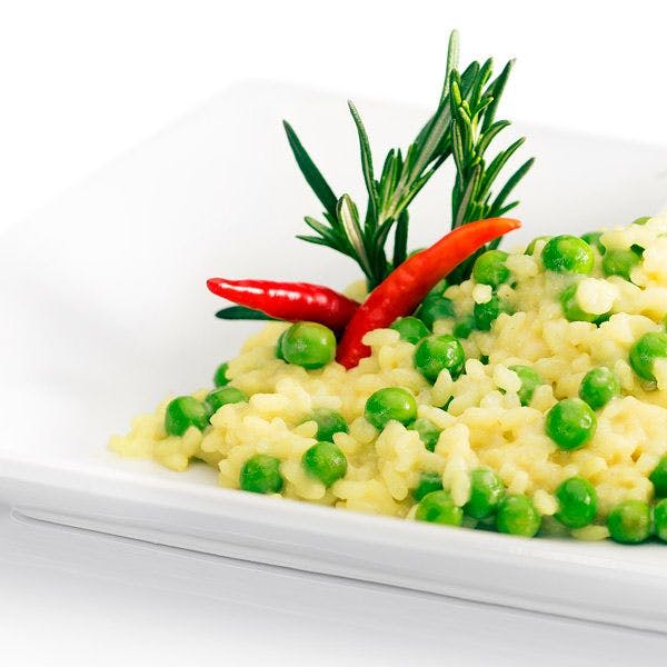 Risotto allo zafferano con piselli - per un pasto leggero