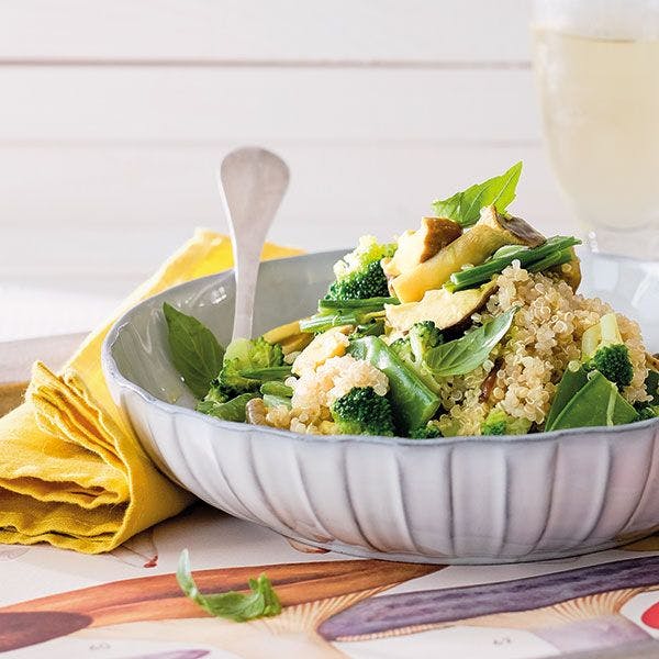 Funghi al curry con quinoa