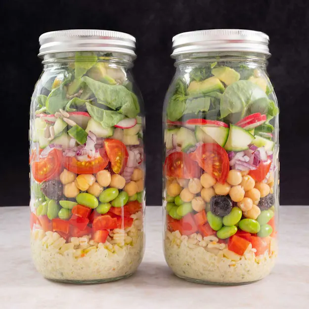 Sommerlicher Schichtsalat im Glas