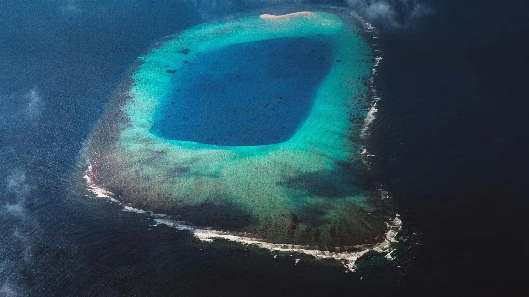 Birds eye view of island in Malvides