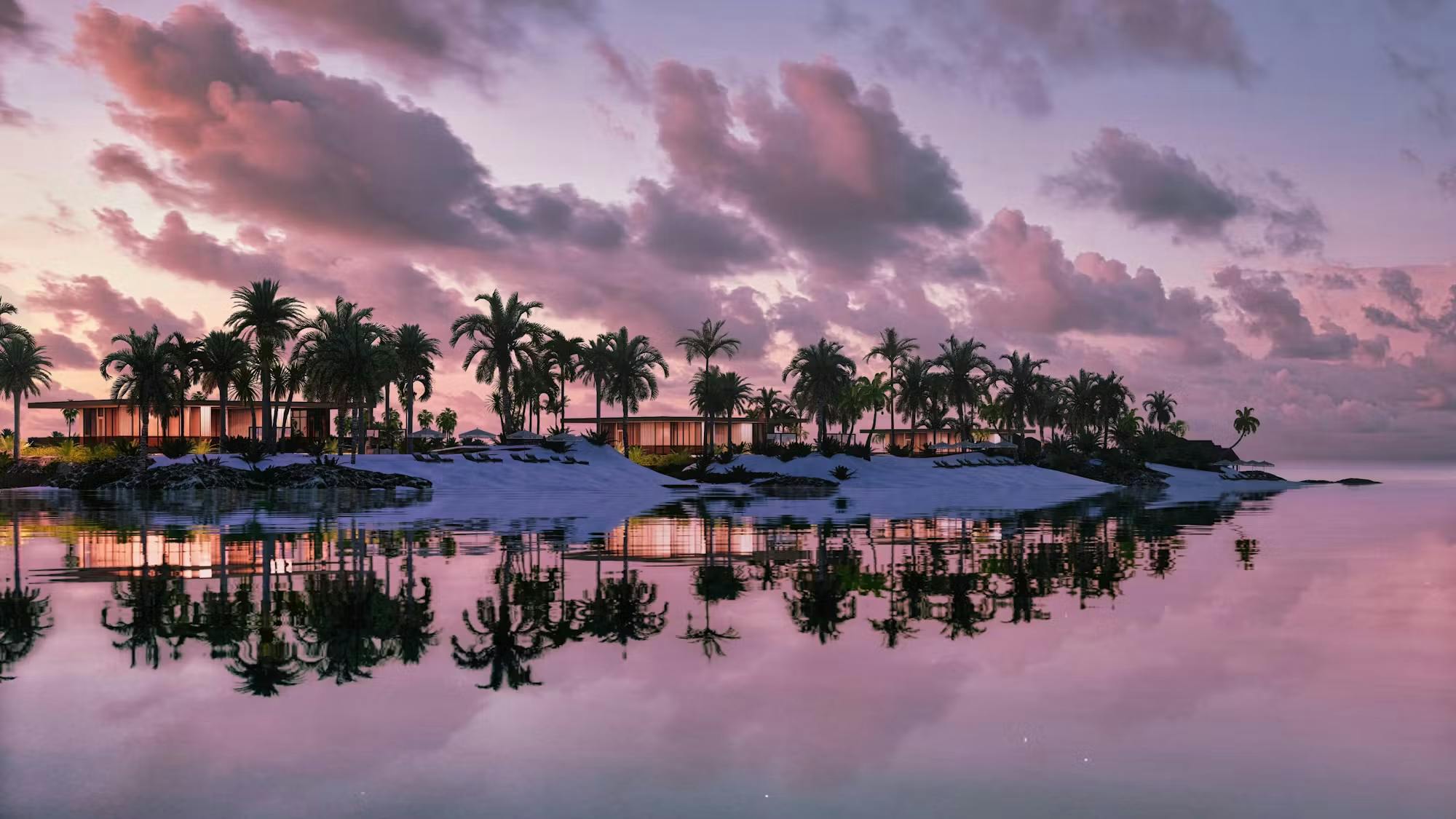 Sunrise over Maldives island