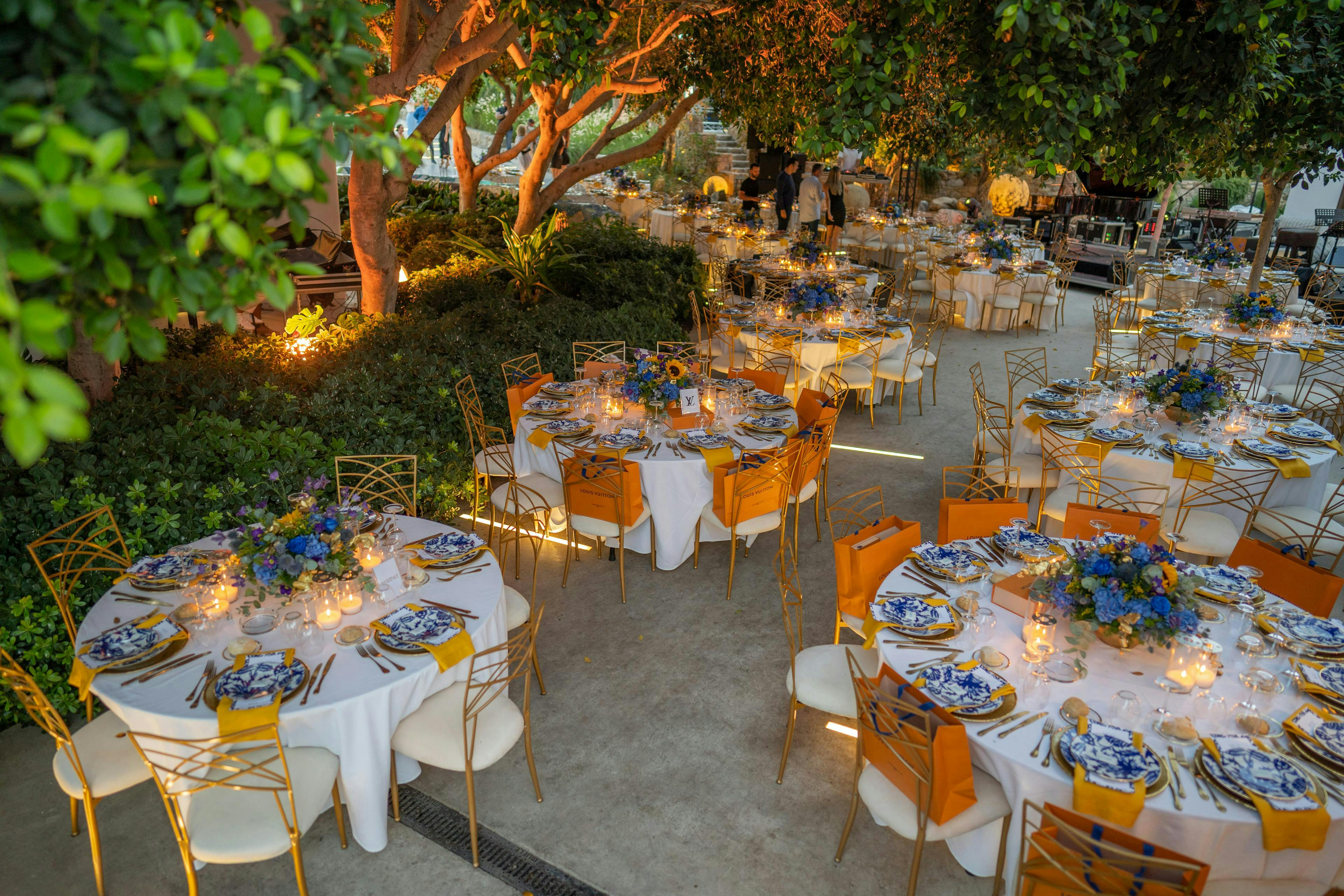 Wedding dining set up at Nammos Restaurant 