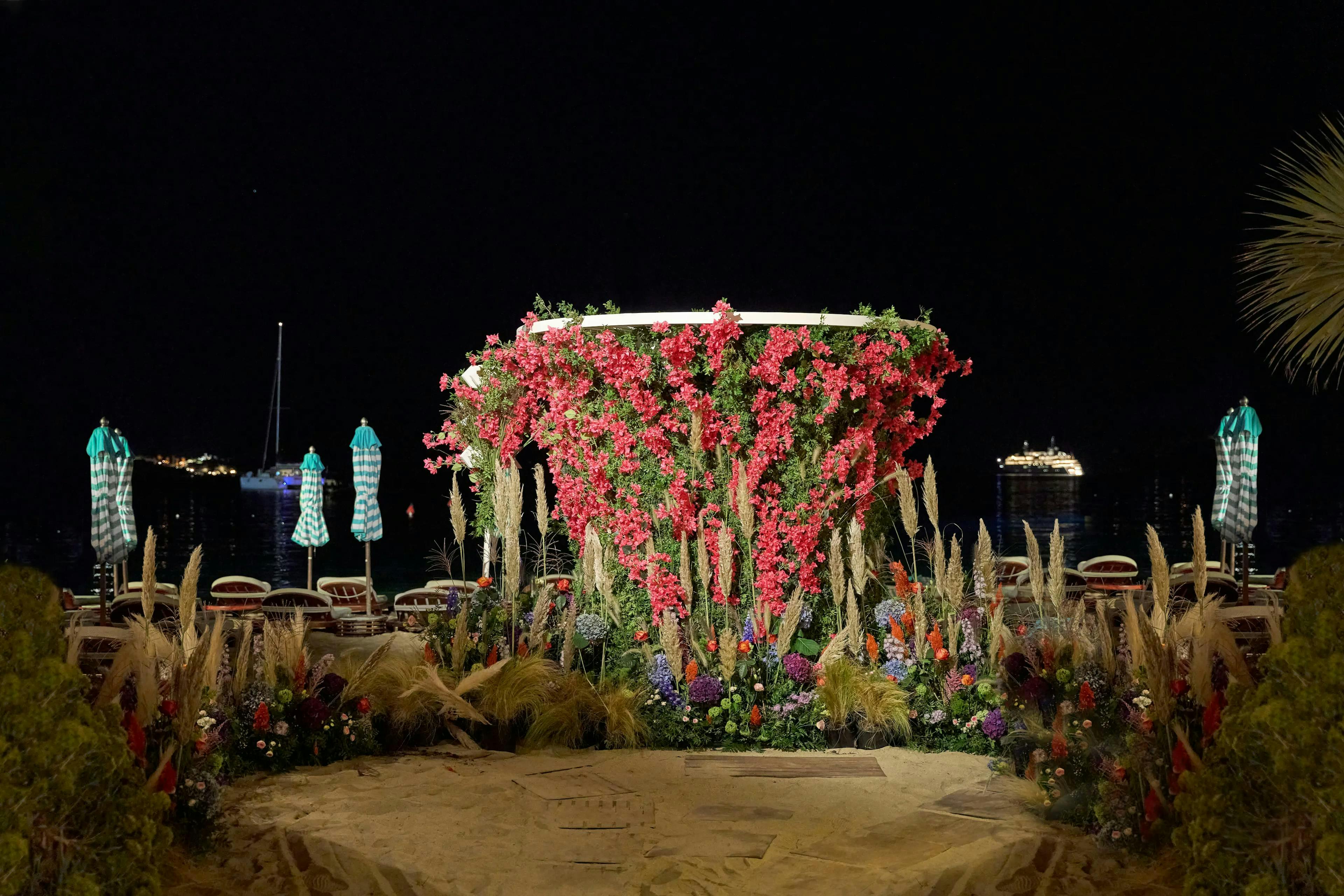 Floral display at Nammos Mykonos