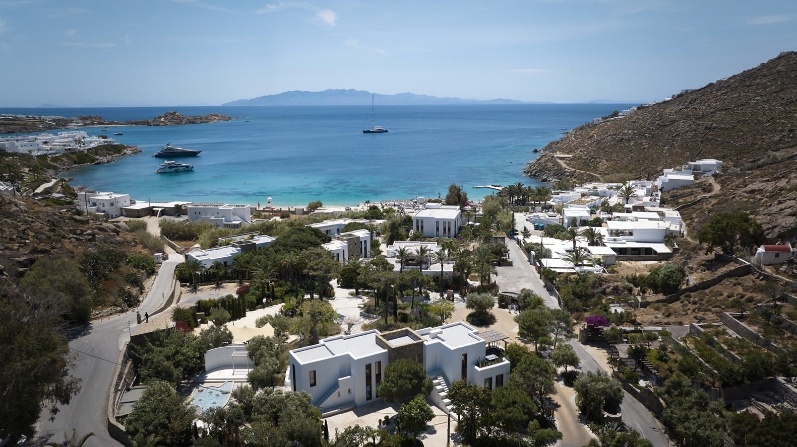 View of Nammos Village and Nammos Hotel & Villas Mykonos