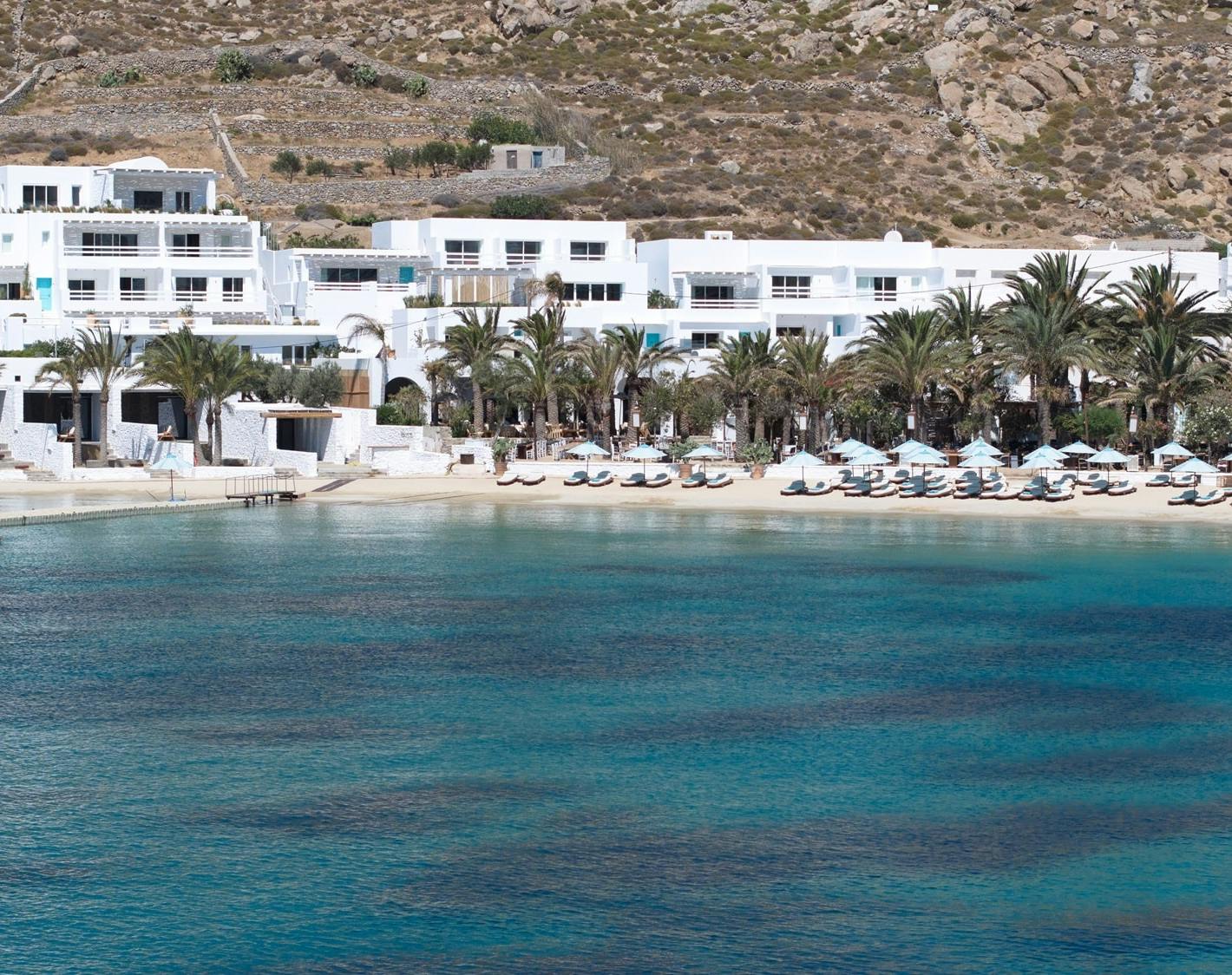 Sand, sea, palm trees and private pools at Nammos Hotel Mykonos