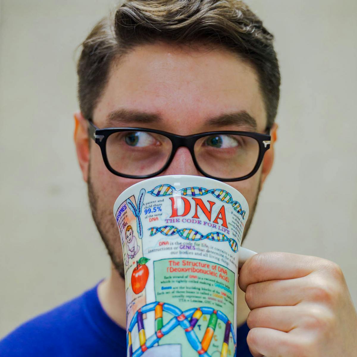 Jurek holding a DNA cup