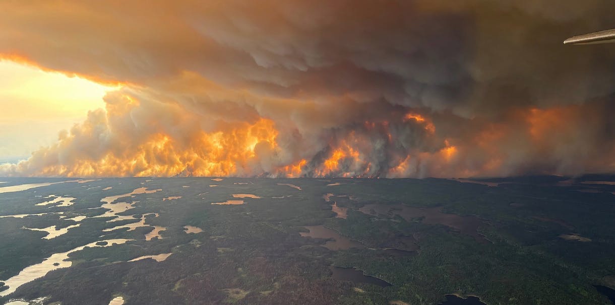 Manitoba horizon view of forest fires