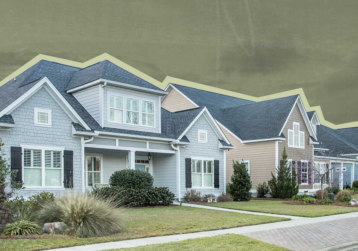A street view of houses