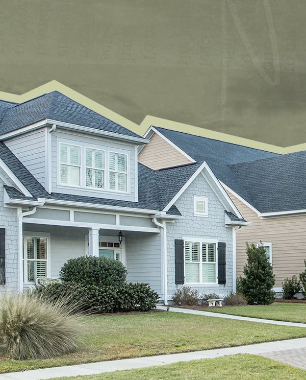 A street view of houses