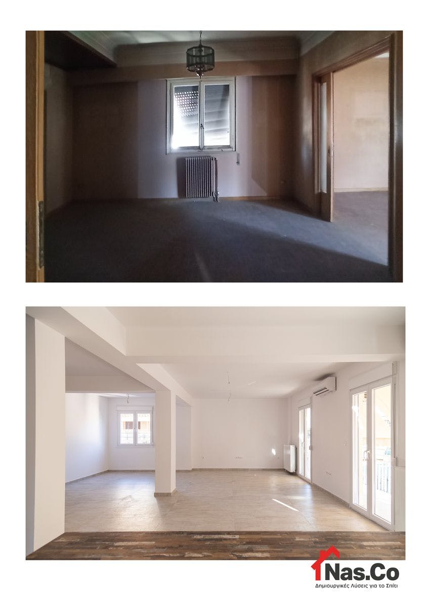 Ολική Ανακαίνιση Σπιτιού στην Πλατεία Αμερικής Νοέμβριος 2021 Πριν - Μετά