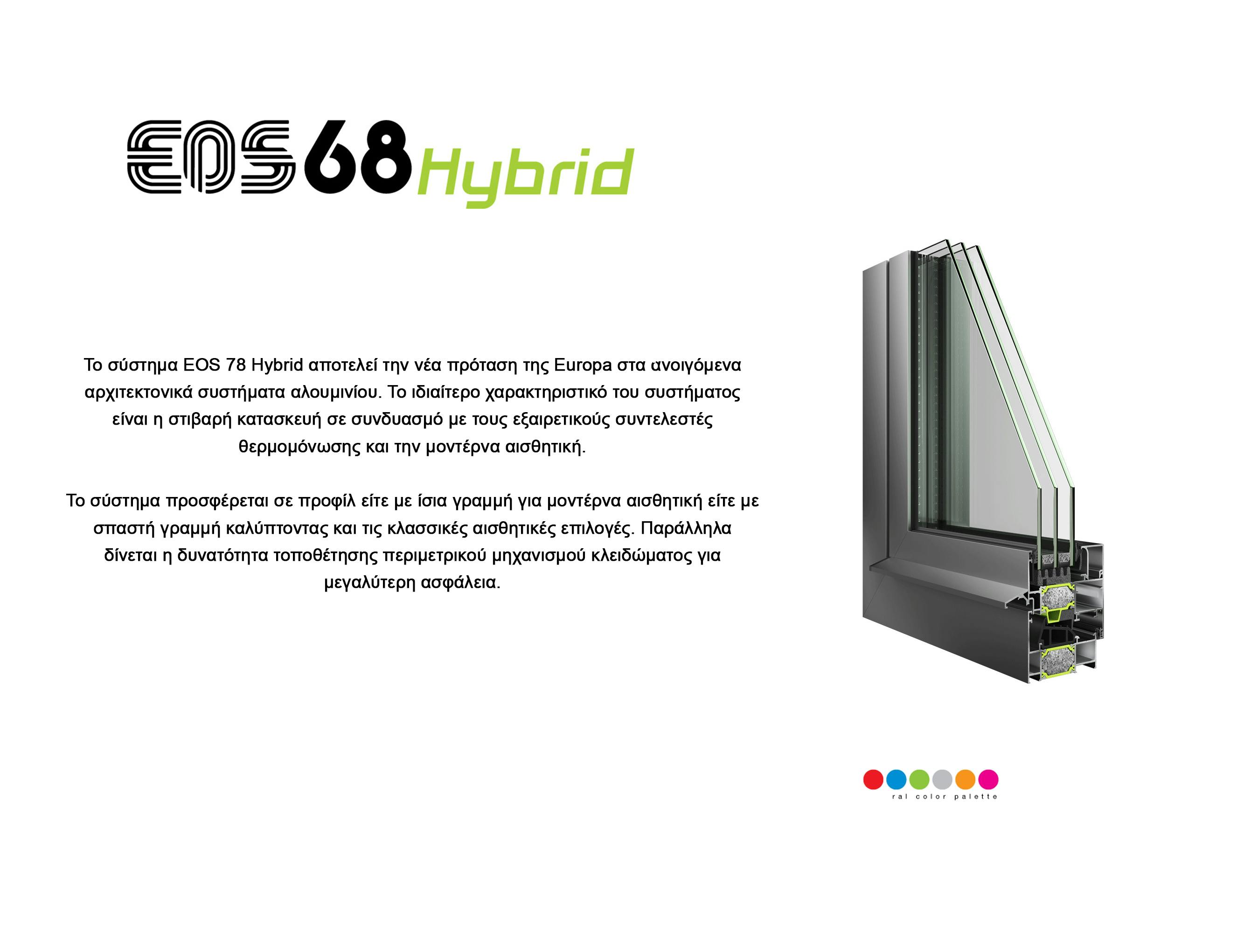 Κουφώματα - Ανοιγόμενα - EUROPA EOS 68 Hybrid