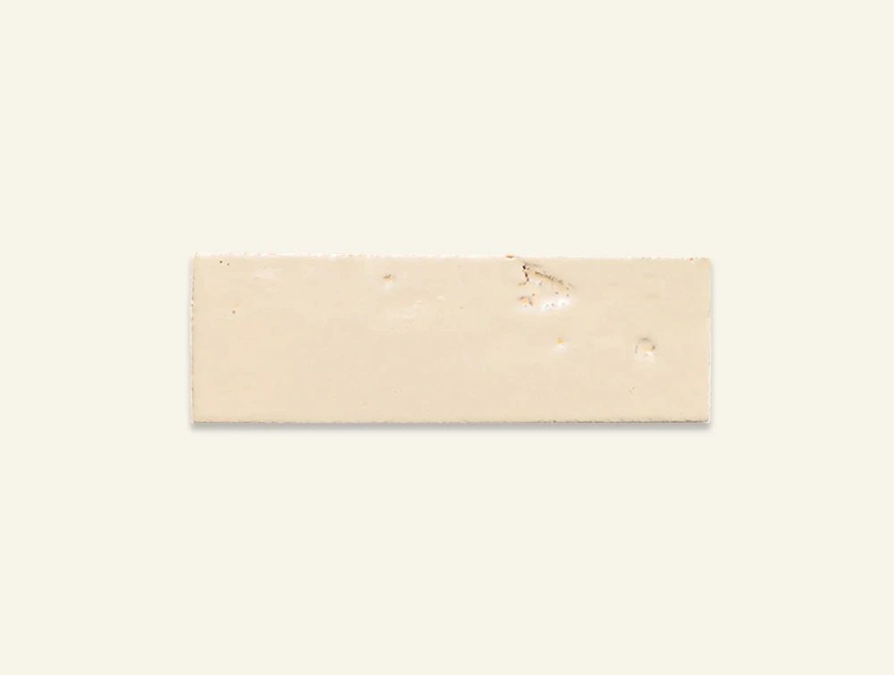 Cream colored subway clay tile