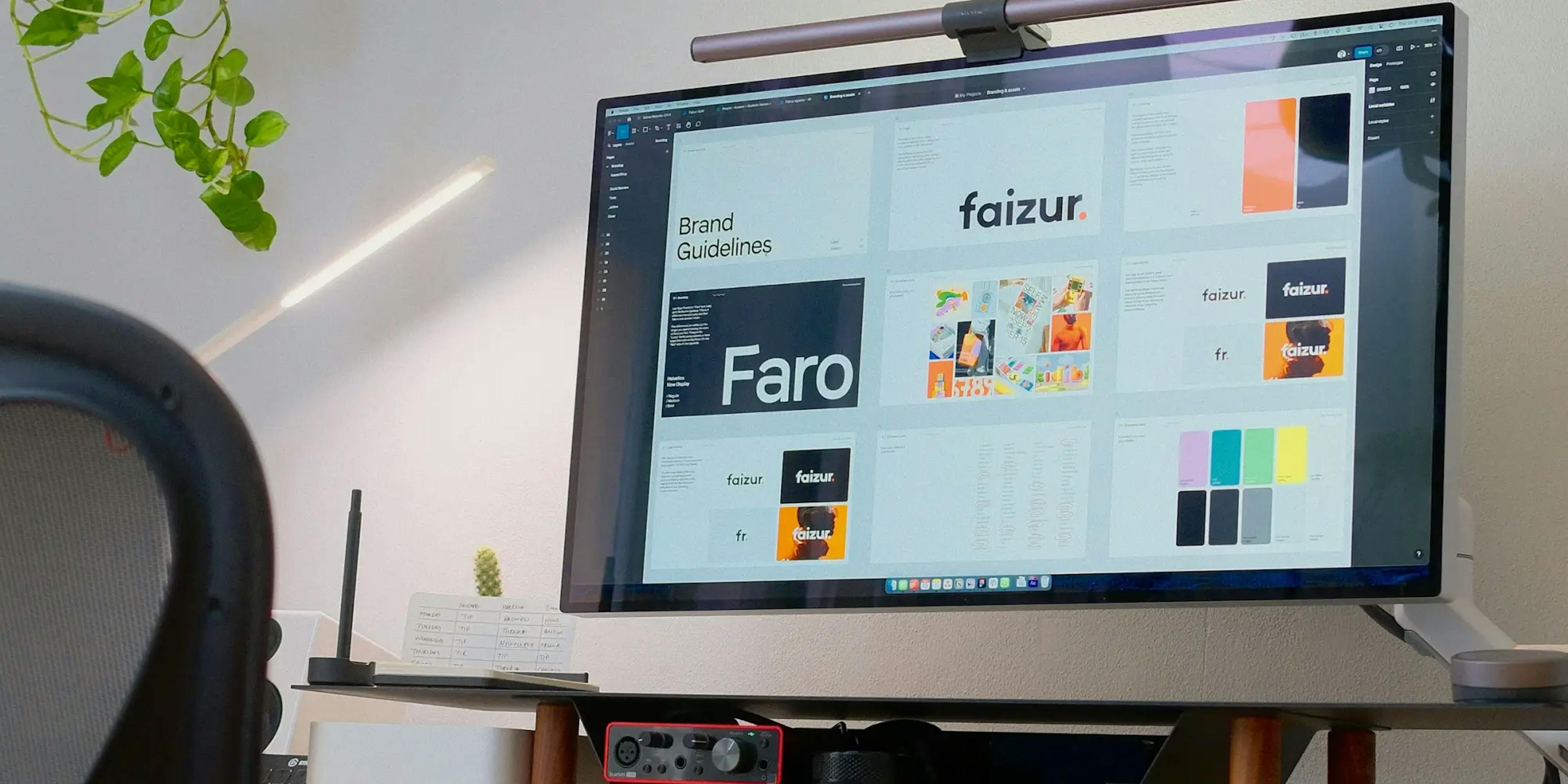 Photo of a Computer with Figma open and UI Design elements.