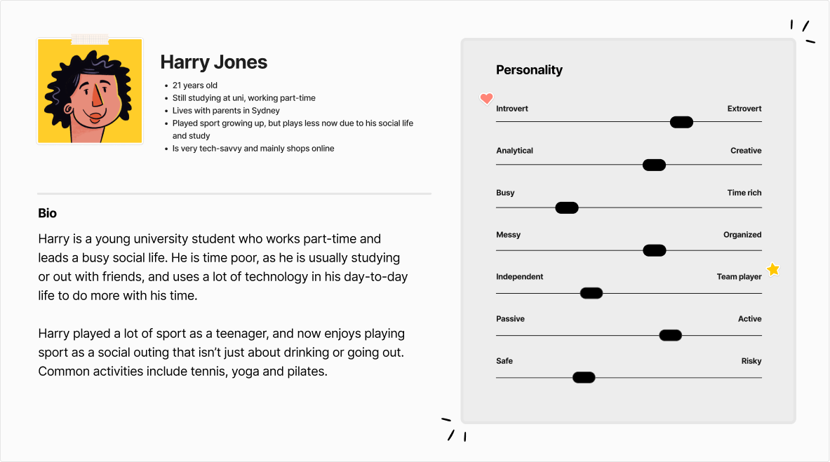 An example of the "casual and social" persona that we identified during research