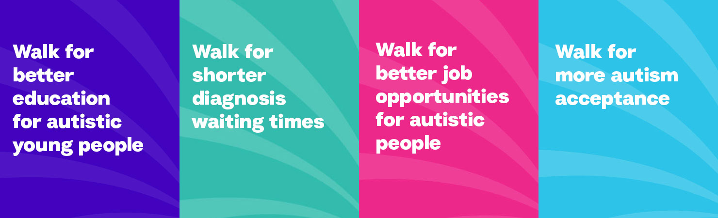 Walk for better education, shorter diagnosis waiting times, better opportunities, more autism acceptance 