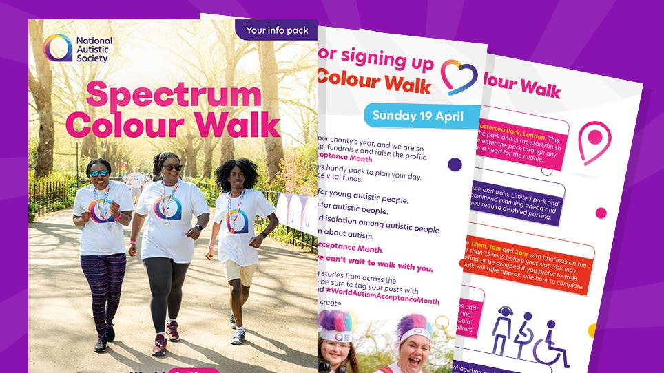 National Autistic Society Spectrum Colour Walk info pack cover.