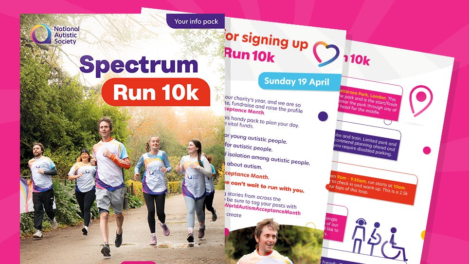 National Autistic Society Spectrum Run 10k info pack cover.