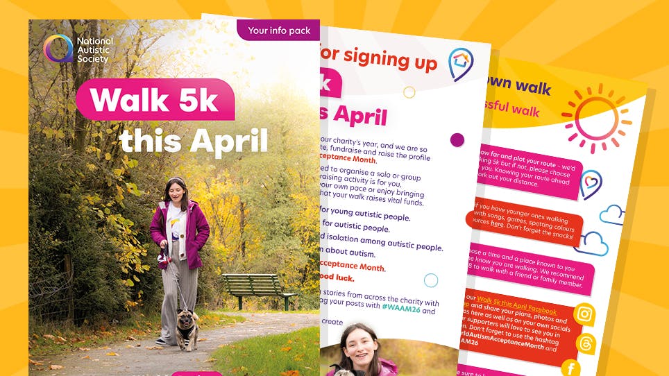 National Autistic Society Walk 5k info pack cover.