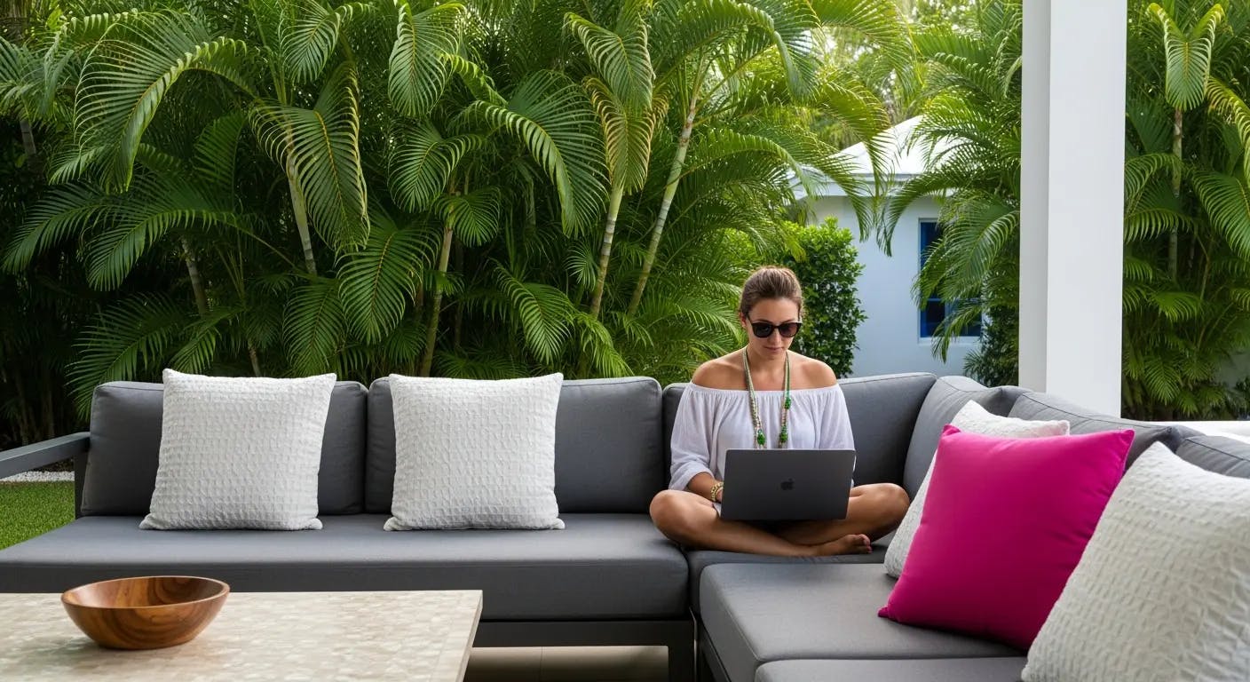 Person doing house-sitting in beautiful villa