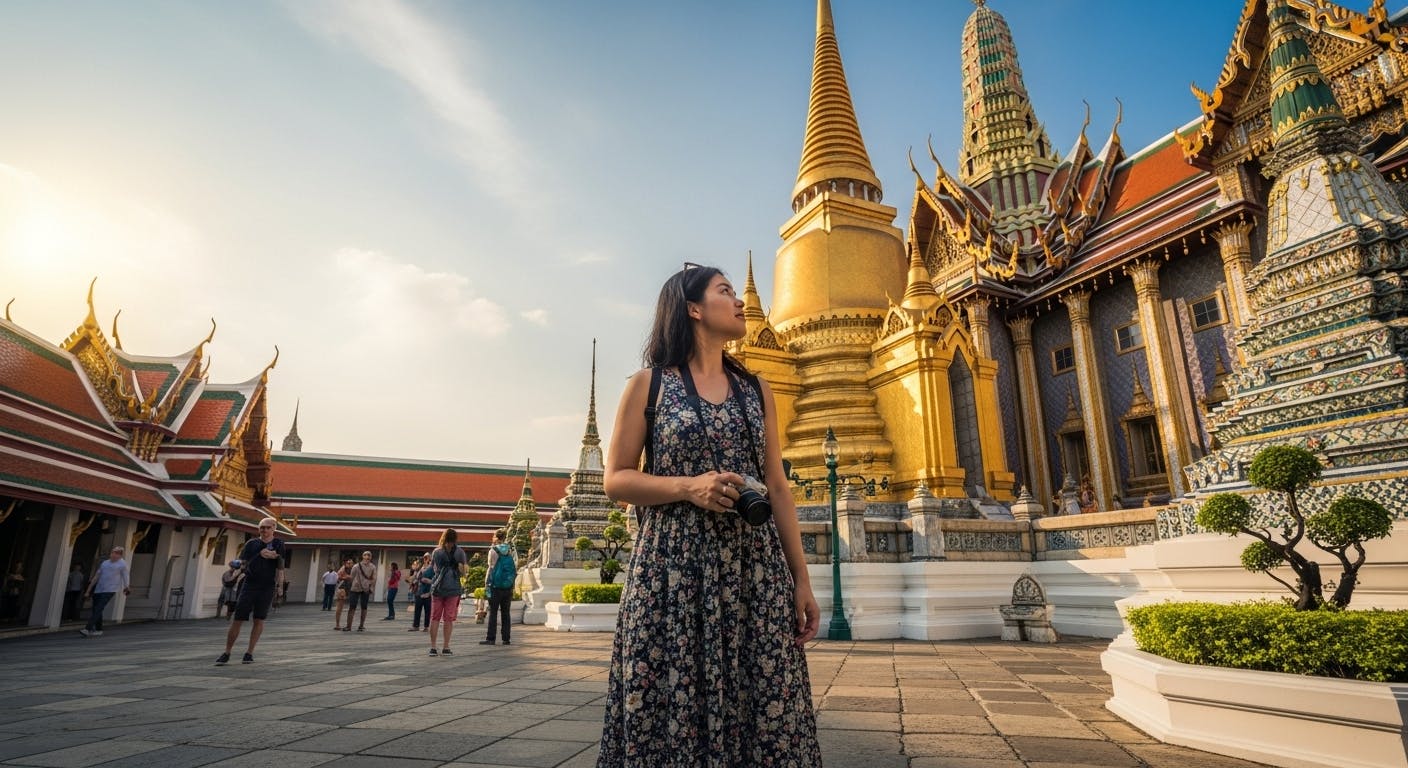 Bangkok's Grand Palace with solo female traveler