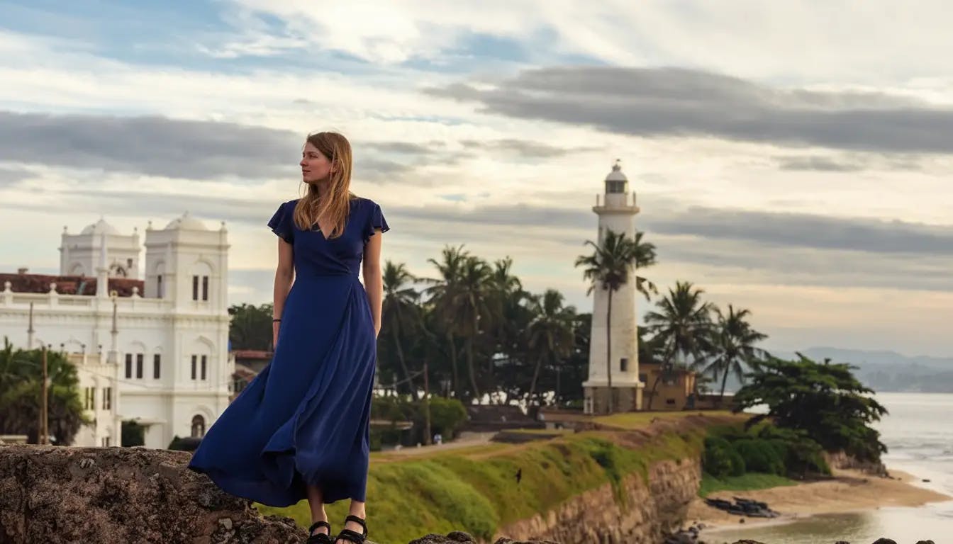 Woman exploring Galle Fort