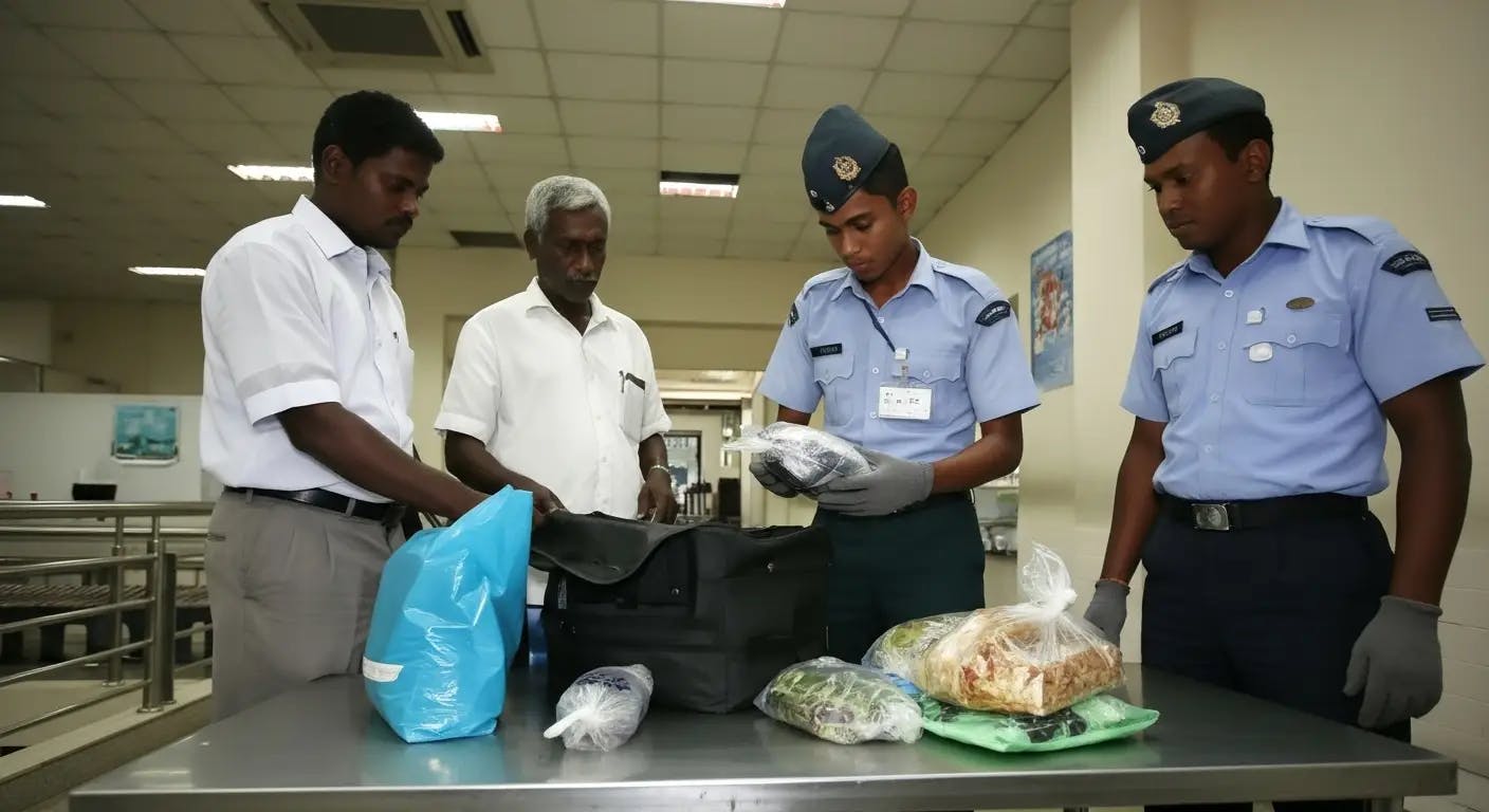 Security check at Colombo airport