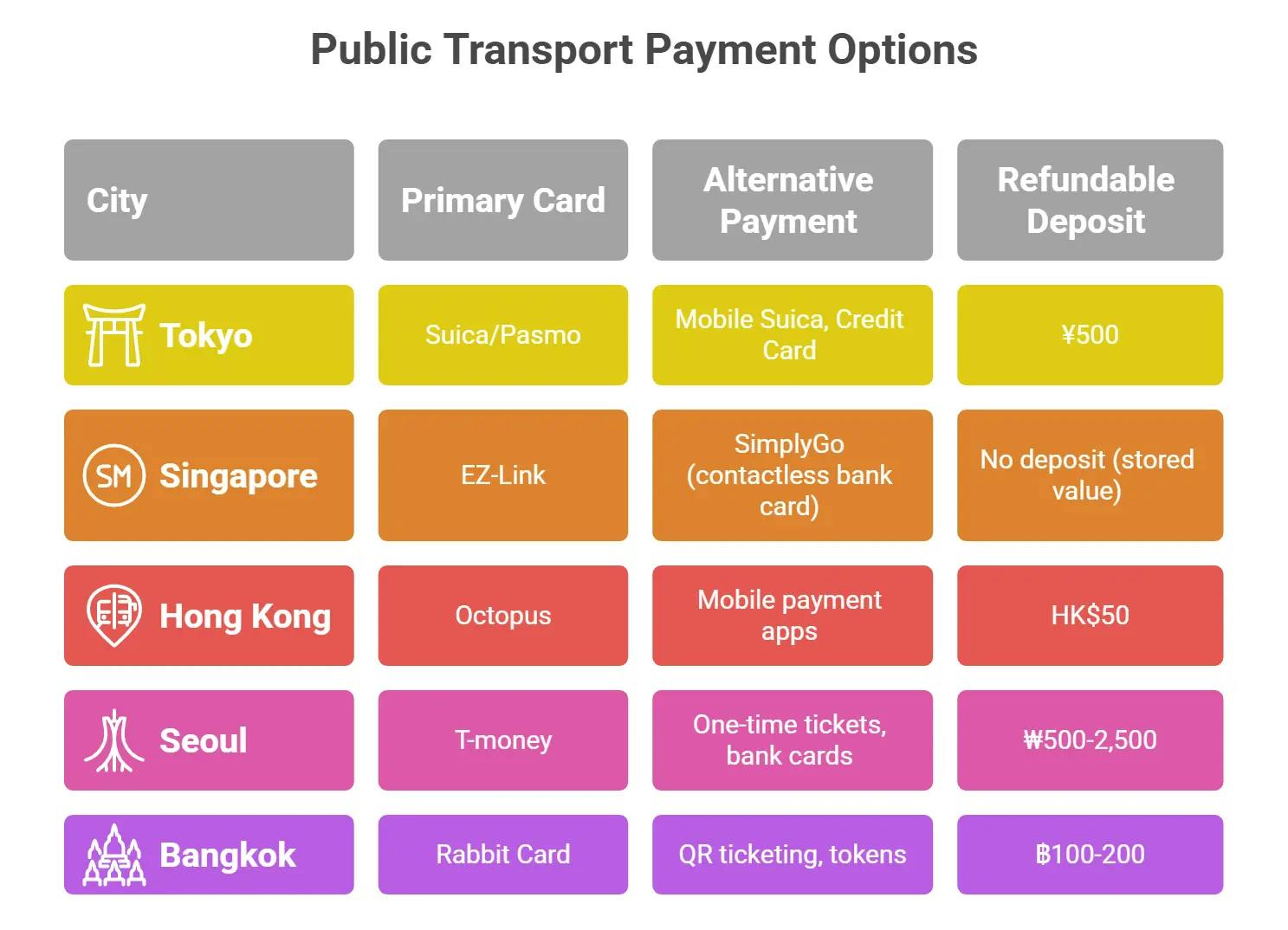 Public Transport paymeny options