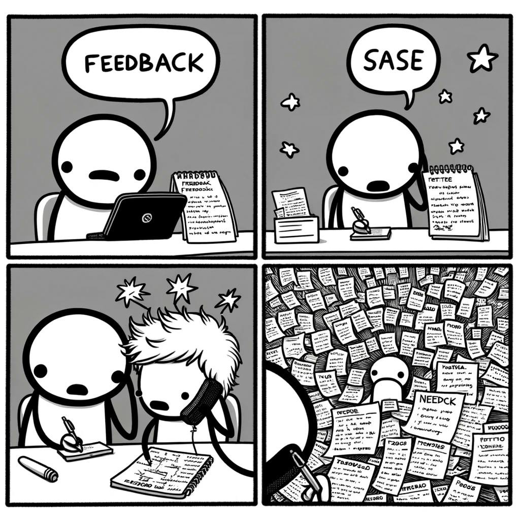 Founders collecting feedback