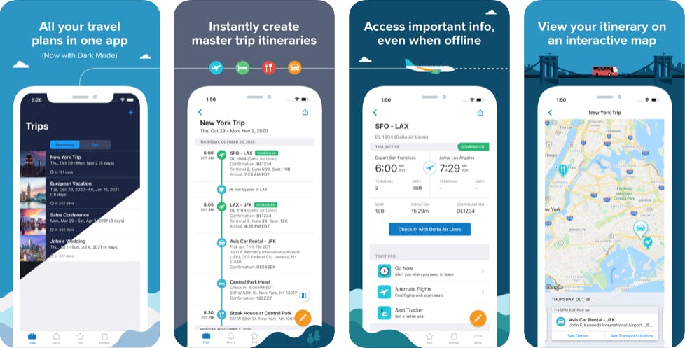 TripIt App Screenshots (credits TripIt App Store)